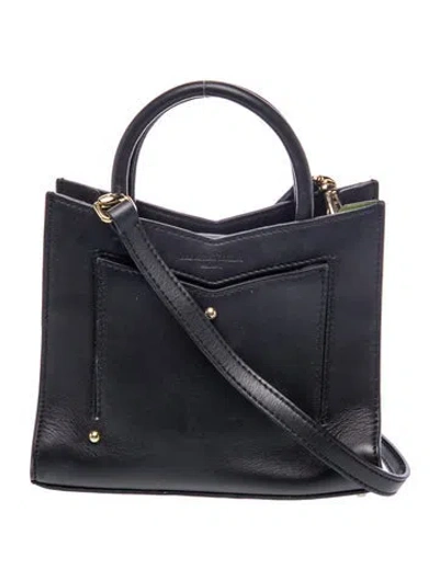 Pre-owned Sara Battaglia Leather Top Handle Bag In Black