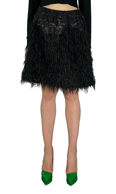 Sara Battaglia Magia Mini Skirt In Black