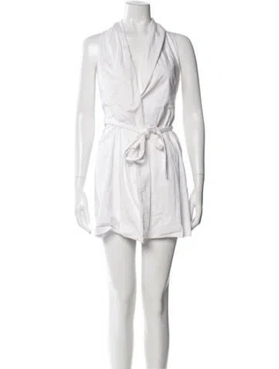 Pre-owned Sara Battaglia Mini Dress In White