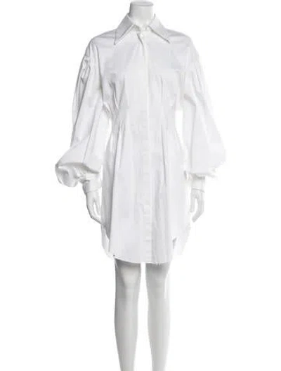 Pre-owned Sara Battaglia Mini Dress In White
