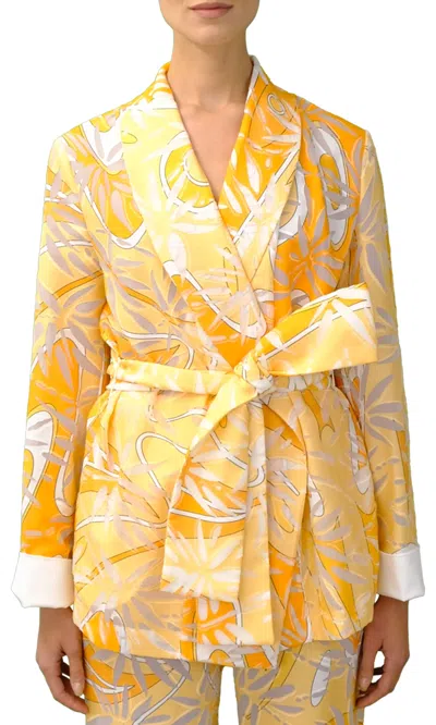 Sara Battaglia Pj Jacket In Orange Bamboo