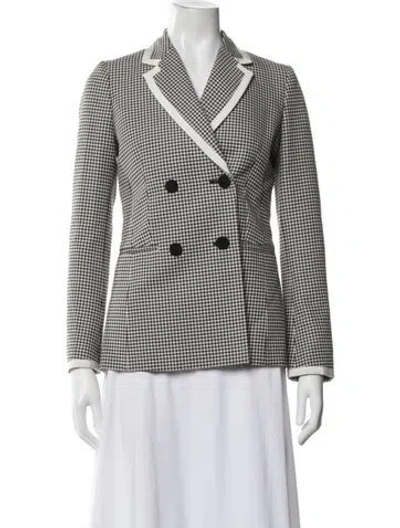 Pre-owned Sara Battaglia Plaid Print Blazer In Black/white