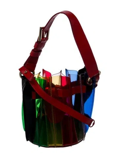 Pre-owned Sara Battaglia Pvc Bucket Bag In Red