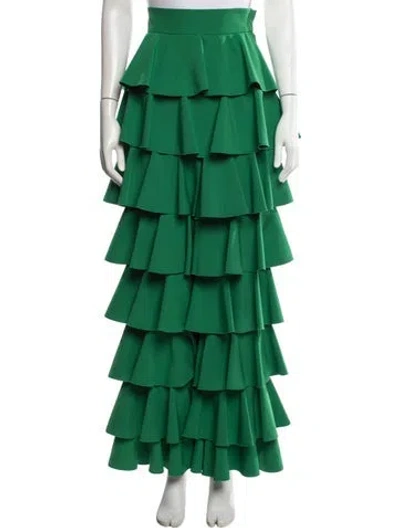 Pre-owned Sara Battaglia Wide Leg Pants In Green