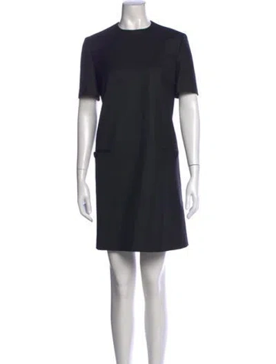 Pre-owned Sara Battaglia Wool Mini Dress W/ Tags In Black