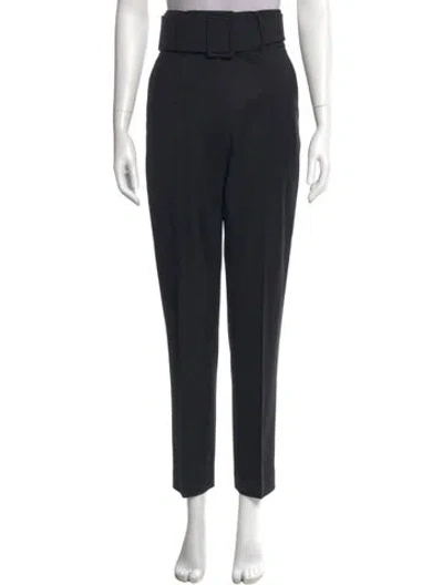 Pre-owned Sara Battaglia Wool Straight Leg Pants In Black