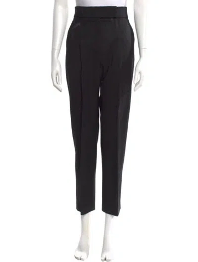 Pre-owned Sara Battaglia Wool Straight Leg Pants In Black