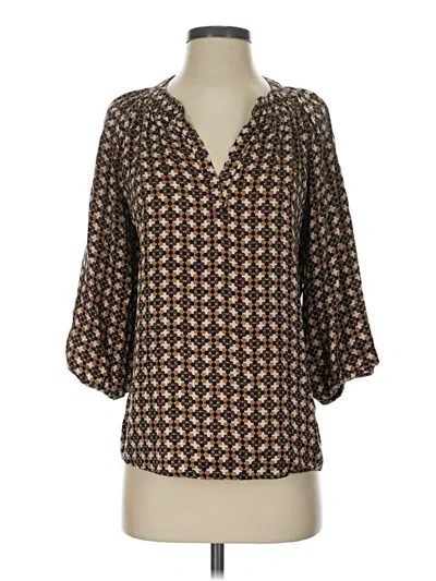 Pre-owned Sara Campbell 3/4 Sleeve Blouse In Brown