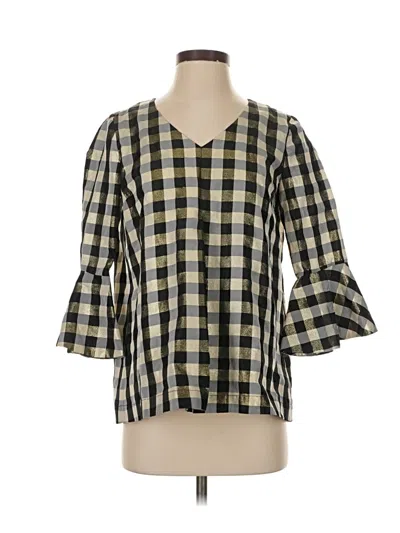 Pre-owned Sara Campbell 3/4 Sleeve Blouse In Gray