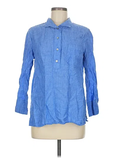 Pre-owned Sara Campbell 3/4 Sleeve Button Down Shirt In Blue