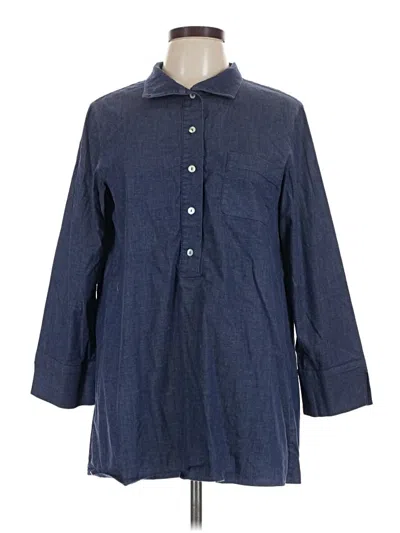 Pre-owned Sara Campbell 3/4 Sleeve Button Down Shirt In Blue