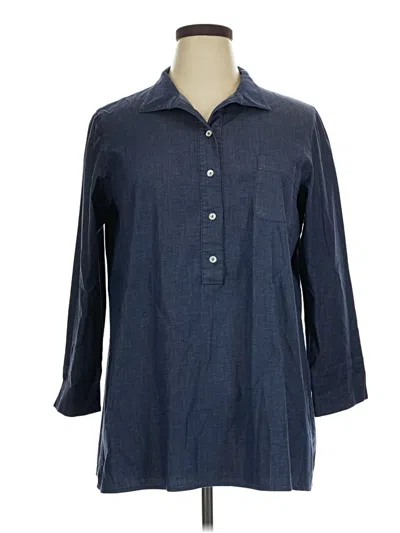 Pre-owned Sara Campbell 3/4 Sleeve Button Down Shirt In Blue