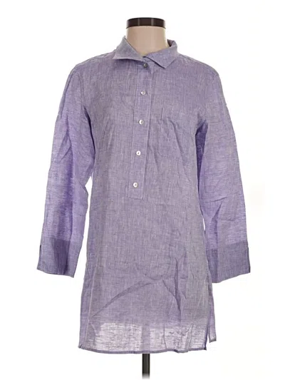 Pre-owned Sara Campbell 3/4 Sleeve Button Down Shirt In Purple