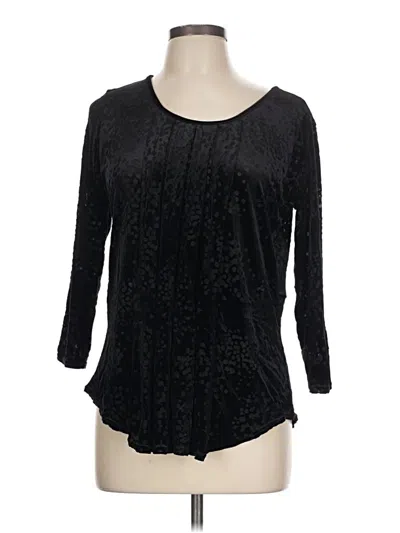 Pre-owned Sara Campbell 3/4 Sleeve Top Black Scoop Neck Tops