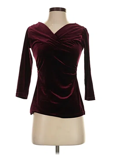 Pre-owned Sara Campbell 3/4 Sleeve Top Burgundy Cowl Neck Tops