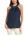Sara Campbell Arabella Linen Tank Top In Blue