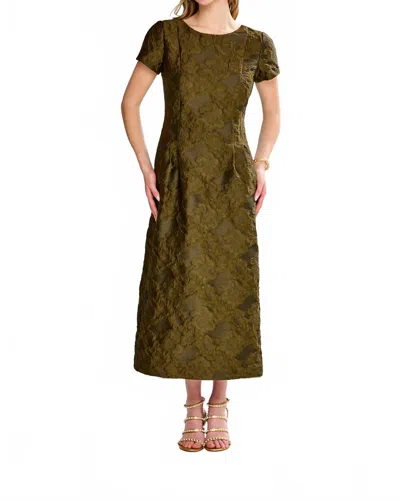 Sara Campbell Barbara Tea Midi Dress In Olive In Green