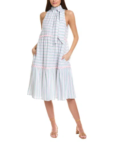Sara Campbell Brooklyn Linen Midi Dress In White