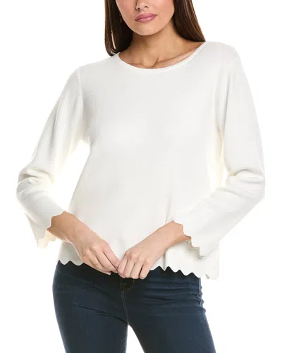 Sara Campbell Cashmere Pullover In White
