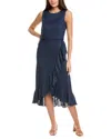 Sara Campbell Chantelle Linen Dress In Blue