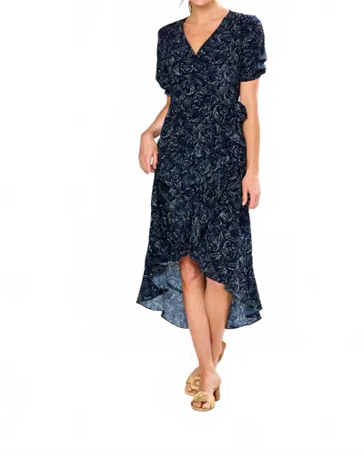 Sara Campbell Eloise High-low Dress In Navy Paisley In Blue
