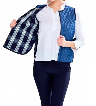 Sara Campbell Mendy Reversible Vest In Denim In Multi