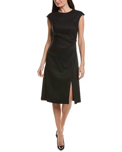 Sara Campbell Millicent Linen-blend Dress In Black