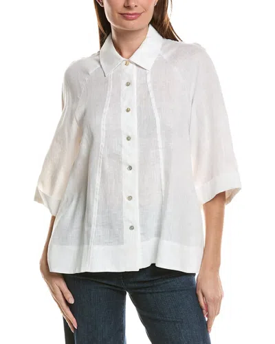 Sara Campbell Posie Linen Shirt Jacket In White