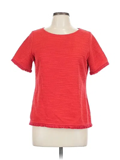 Pre-owned Sara Campbell Short Sleeve Top Red Scoop Neck Tops