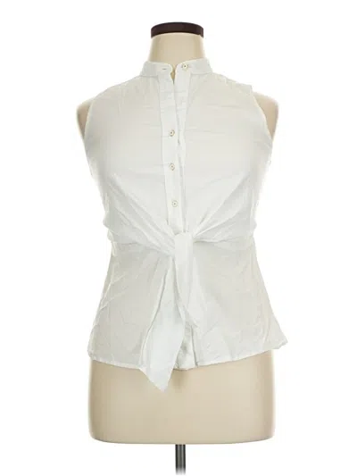 Pre-owned Sara Campbell Sleeveless Button Down Shirt In Ivory