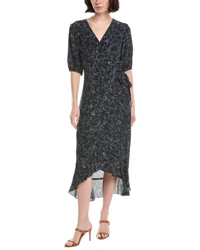 Sara Campbell Wrap Georgette Dress In Blue
