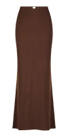 Sara Cristina Arena Long Skirt With Pearl In Brown