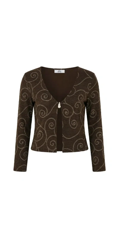 Sara Cristina Arena Top With Pearl In Nautilus In Brown