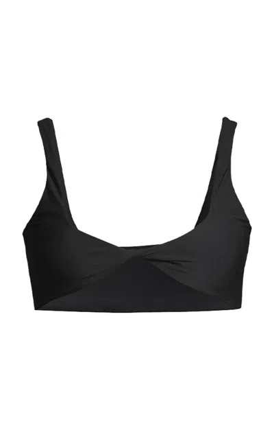 Sara Cristina Concha Twisted Bikini Top In Black