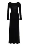 Sara Cristina Costa Cowries Stretch-jersey Maxi Dress In Black