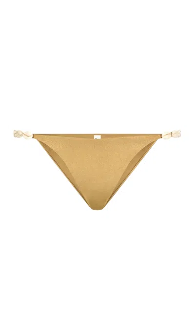Sara Cristina Cowries Bikini Bottom In Gold
