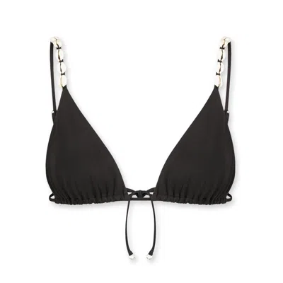 Sara Cristina Cowries Bikini Top In Black