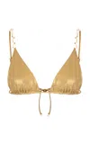Sara Cristina Cowries Bikini Top In Gold