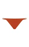 Sara Cristina Cowrles Bikini Bottom In Orange