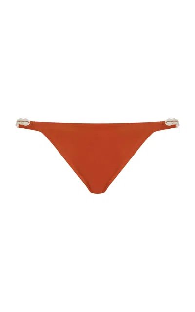 Sara Cristina Cowrles Bikini Bottom In Orange