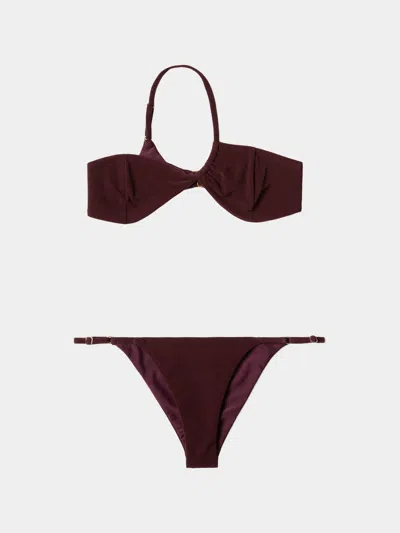 Sara Cristina Narcissus One-shoulder Bikini Size: L In Brown