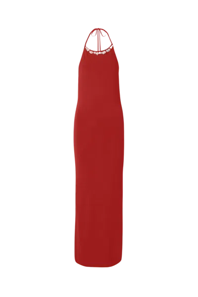 Sara Cristina Orchid Dress In Vermillion Red