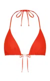 Sara Cristina Pearl-embellished Triangle Bikini Top In Red