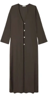 Sara Cristina Pearl Kaftan Dress Brown In Gray