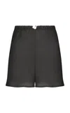 Sara Cristina Playa Georgette Shorts In Black