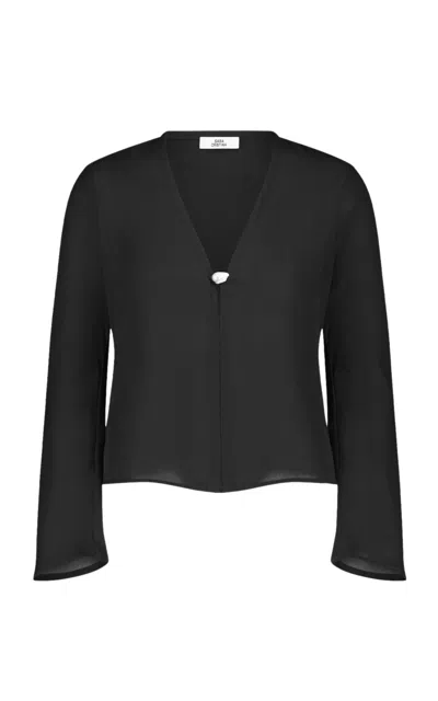 Sara Cristina Playa Georgette Top In Black