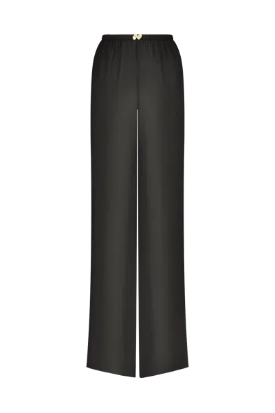 Sara Cristina Playa Pants With Pearl In Black In Black