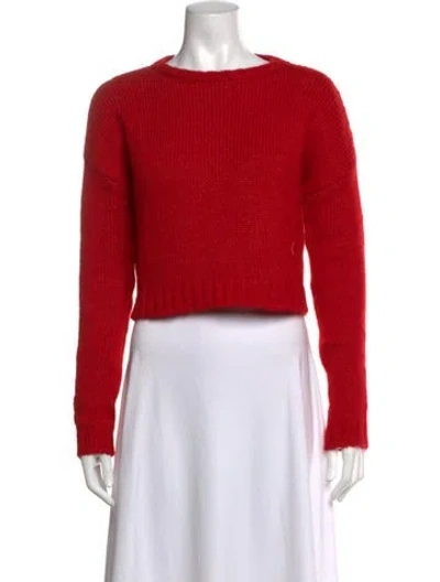 Pre-owned Sara Lanzi Baby Alpaca Crew Neck Sweater In Red