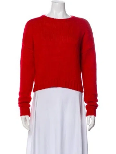 Pre-owned Sara Lanzi Baby Alpaca V-neck Sweater In Red