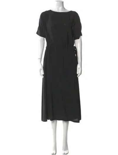 Pre-owned Sara Lanzi Bateau Neckline Long Dress In Black